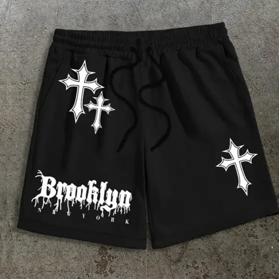 Shorts Streetwear Estilo Gótico Hip Hop Urbano Flanrlado C/ Bolsos