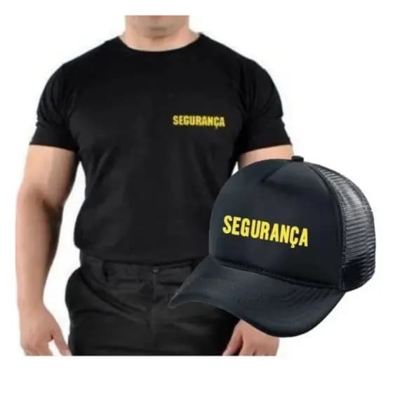KIT Camiseta + Boné Uniforme Segurança Masculino E Feminino.