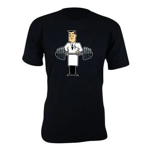 Camiseta camisa estampa super poderosas gym professor antônio basica unissex manga curta