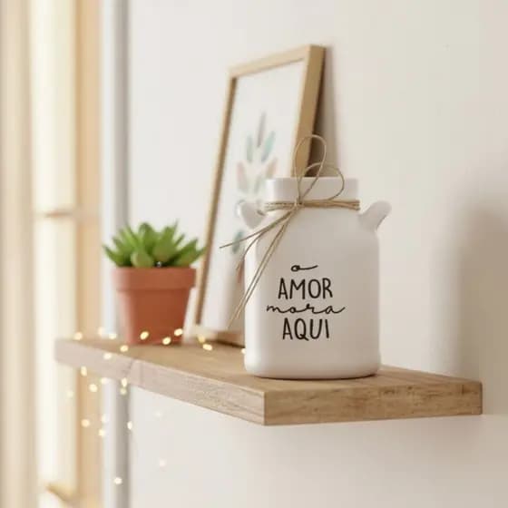 Porta Talheres Leiteira Cerâmica Enfeita Cozinha Decoração
