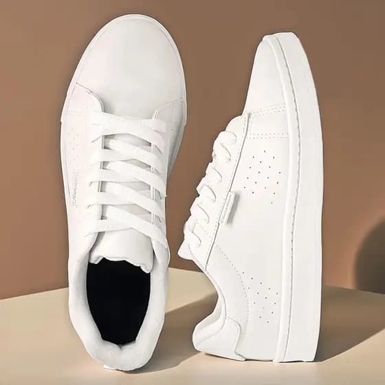 Tenis Masculino Casual Confortável Couro Branco Sapatenis Presentes Dia dos Pais