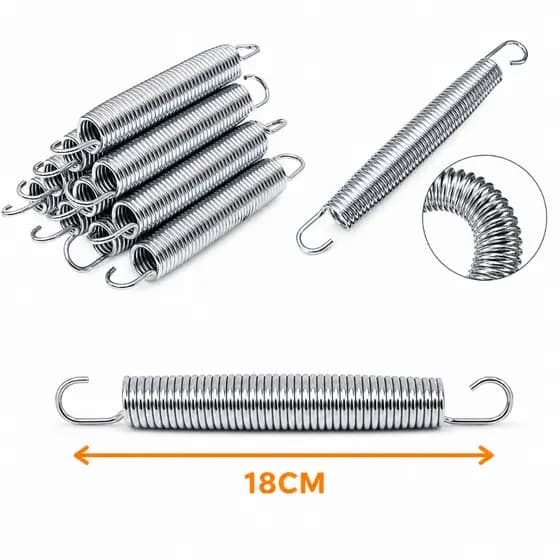 Kit 10 Molas para Cama Elástica 18cm Aço Carbono Reforçada