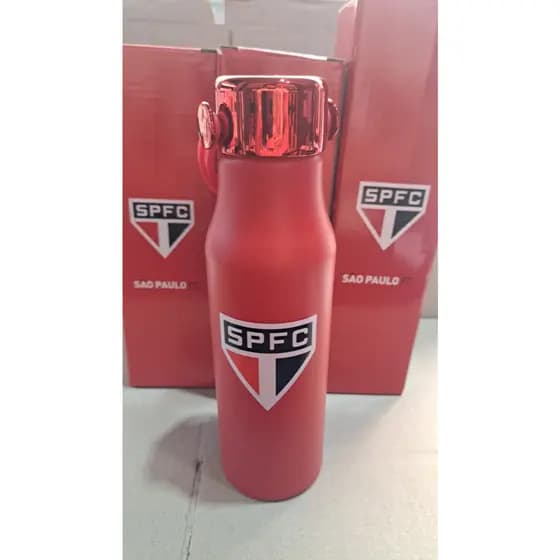 Garrafa São Paulo de Alumínio com alça 600ml - SPFC Oficial