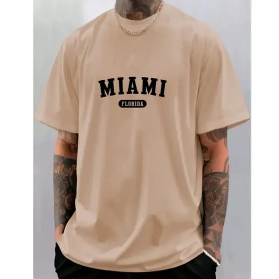 Camiseta Camisa Miami Masculina Feminina Streetwear Casual 100% Algodão Várias Cores