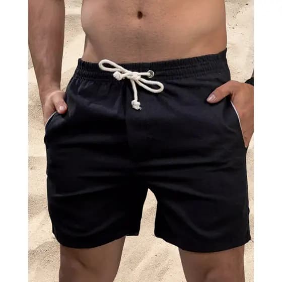 Short de Linho Masculino Básico Mauricinho Bermuda Básica Alta Qualidade