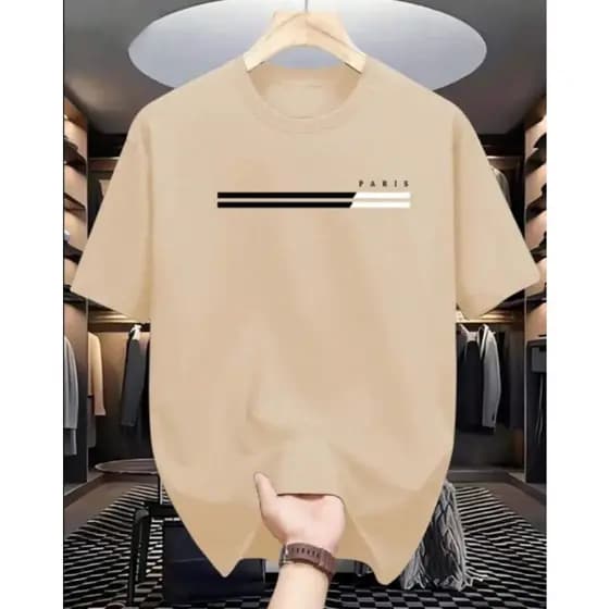 Camiseta Casual Masculina Manga Curta Verão Estampada Paris Camisa Algodão Premium