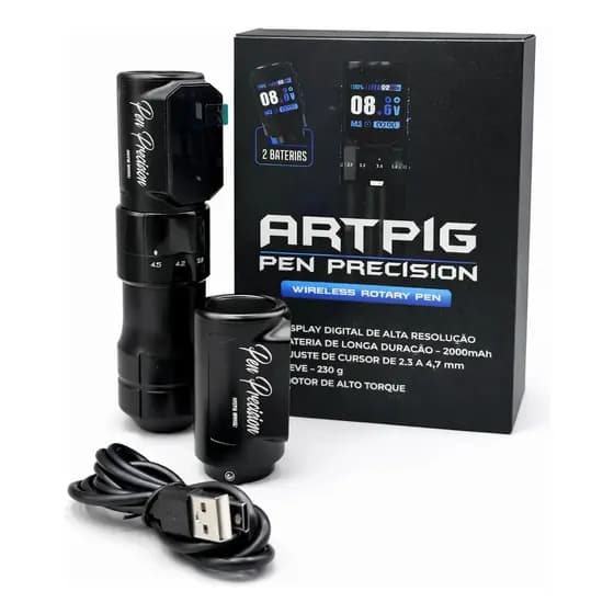 Máquina Pen Tattoo Precision Bateria Extra Cursor Ajustável