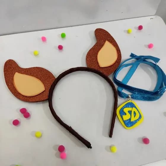 Arquinho Scooby Doo Cachorro arco cachorro desenho fantasia carnaval marrom Cabelo Maluco