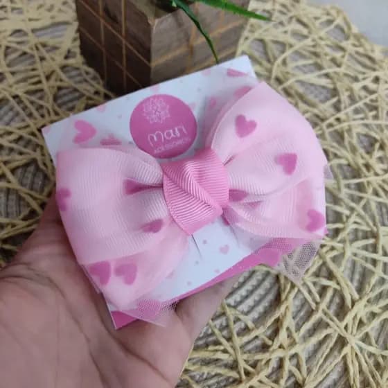 Laço de Cabelo Menina /Prendedor bico de pato/Presilha de cabelo Infantil/Laço Rosa infantil