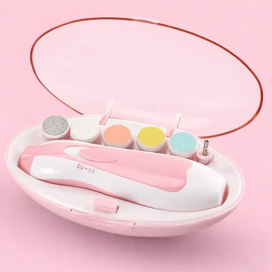 Aparador De Unhas Bebê Cortador Elétrico Baby Recém Nascido Bebês Crianças ROSA