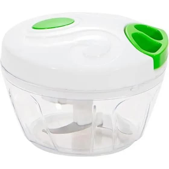 Mini Processador de Alimentos Manual 3 Lâminas Aço Inox Tritura Legumes Ervas 400ml