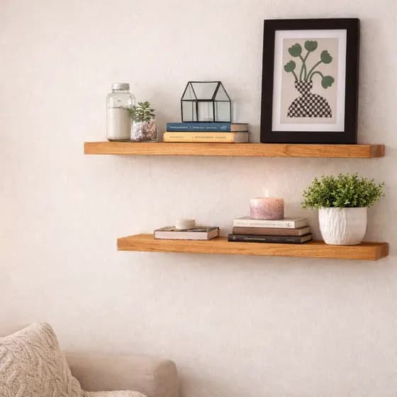 Prateleira Pinus para Quarto Sala Invisível Decorativa Minimalista de Madeira 40cm 60cm