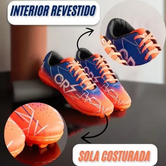 Chuteira Society Grama Sintética Sola Colada e Costurada Super Resistente Envio Imediato!!!