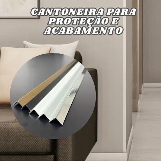 Cantoneira em L de Alumínio para Acabamento – Branca, Preta, Bronze, Cinza e Polida