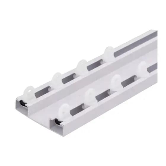 Kit Trilho Suíço Duplo Para Cortina Branco 3 metros Com Acessórios