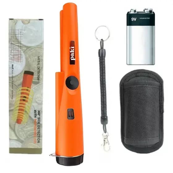Detector De Metal Portatil Profissional Prova De Agua Pointer Ouro Prata Com Bateria