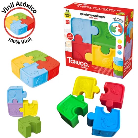 Brinquedo Quebra Cabeça Moededor Infantil Bebe Jogo de Encaixe 100% Vinil Desenvolvimento Cognitivo