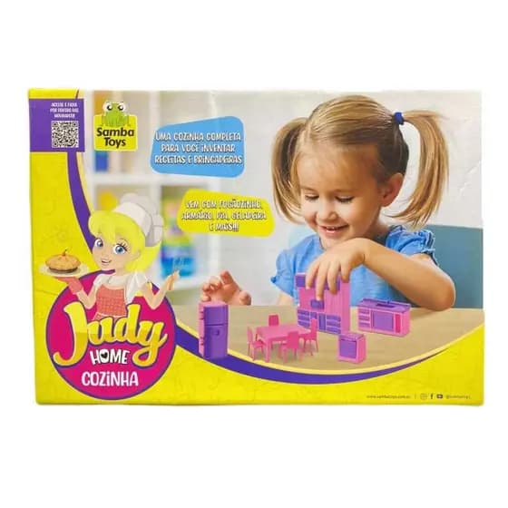 Kit Coleção Judy Home Cozinha Infantil Toys Rosa E Lilas