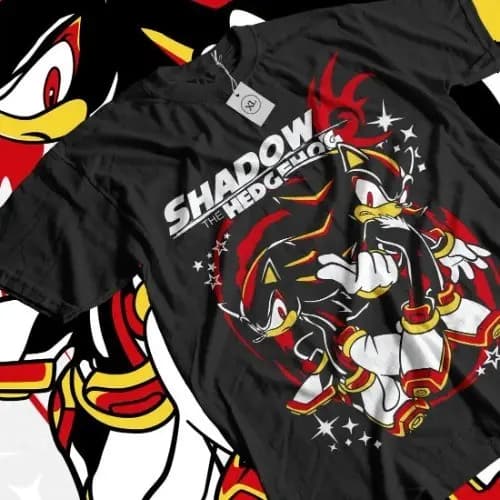 Camiseta Shadow Hedgehog Sonic Streetwear Unissex Estampa Alta qualidade Envio Imediato Promoção