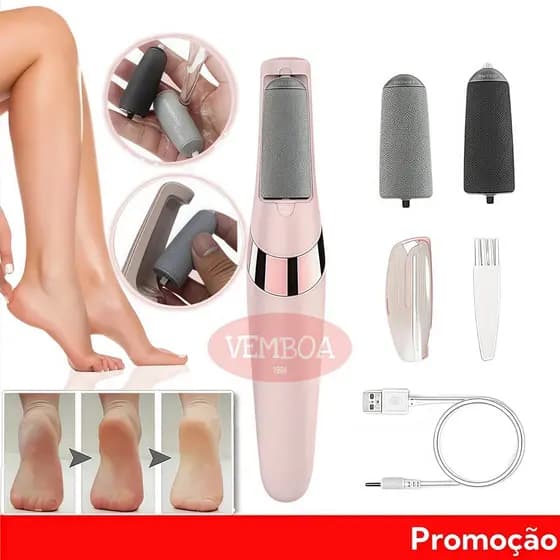 Lixador de Pé Elétrico - Esfoliador Tira Calos Pedicure Portátil