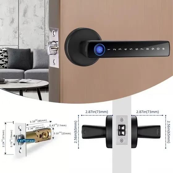 RAYKUBE-Fechadura porta de digital, Fechadura Digital com Senha, Smartlife, Tuya APP Desbloquear