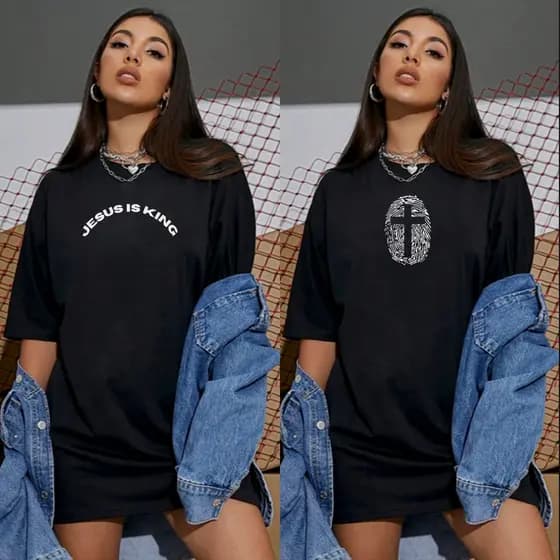 Kit 2 Blusas Femininas Cristã Academia Camiseta Evangélica Oversized Fitness Lançamento