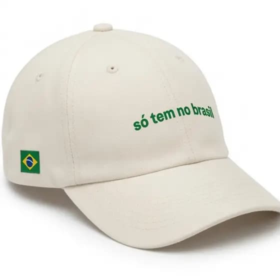 Boné Brasil Off White Aba Curva Estampado Regulável Unissex Casual Copa Dia a Dia Promoção Verão Top