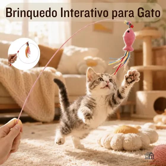 Varinha Para Gato Com Peixe Provocar Gato Vara de Pesca de brinquedo para Estímulo de Animais de Estimação