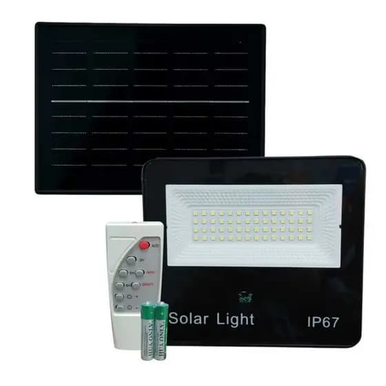 Refletor Solar Led 100w A Prova Dágua Ip67 Com Controle ,Acompanha Pilhas NEW