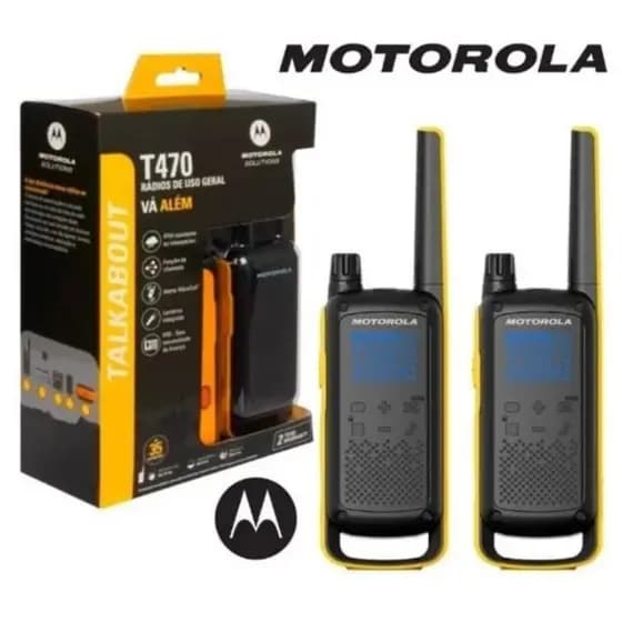 kit 2 Rádios Comunicadores Até 56km Talkabout Motorola T470 Walktalka