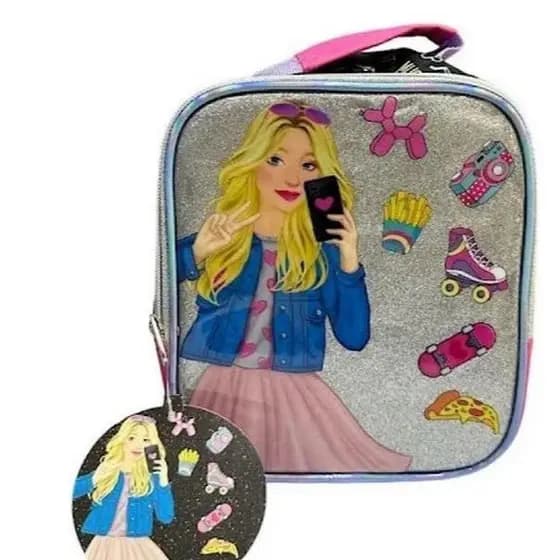 lancheira escolar infantil com estampas variadas