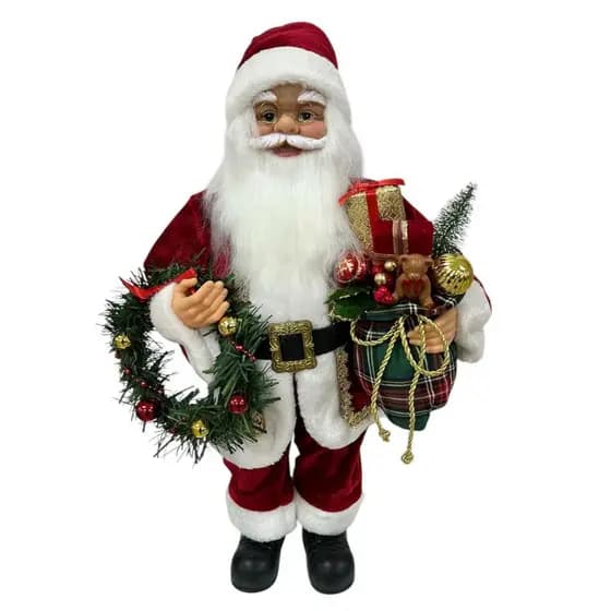 Papai Noel em Pe Tradicional com Saco de Presente enfeite de natal