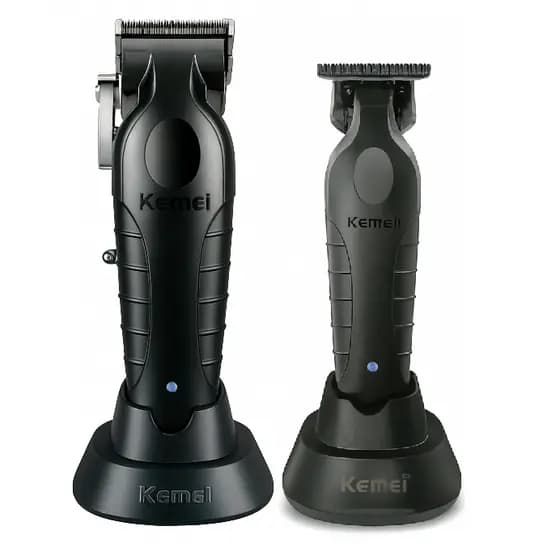 KIT BASE Máquinas Profissional Kemei Original KM-2296-G de Corte + Acabamento BASE KM-2299-G BASE