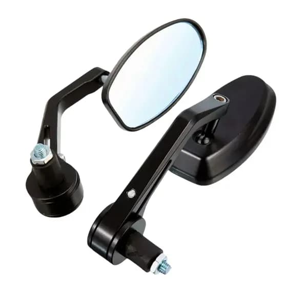 Par Retrovisor Ponta Guidão Custom Cafe Racer Moto Preto - ENVIO IMEDIATO