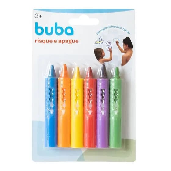 Giz Lapis Risque E Apague Colorido 8 ou 10 - BUBA