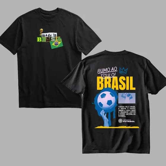 Camiseta T-Shirt Algodão Torcedor Estilo Copa Futebol Masculina Feminina Blusa