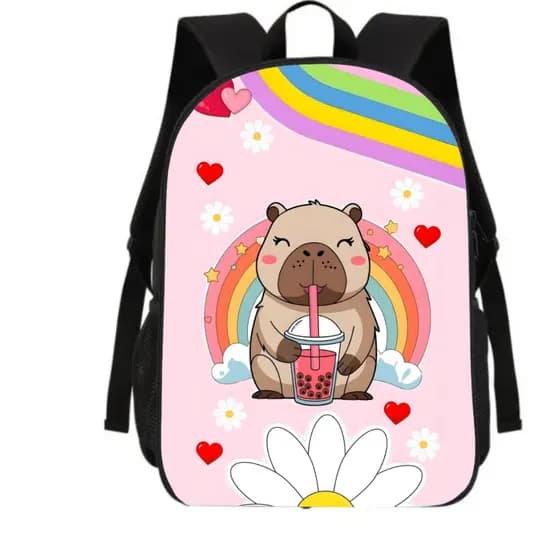 Mochila Lancheira Estojo Escolar Capivara Fofa Volta Às Aulas