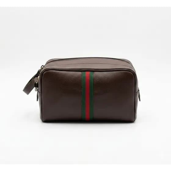 Necessaire Organizadora Bolsa de Mão em Couro Sintético Espaçosa Ideal para Viagem e Uso Diário
