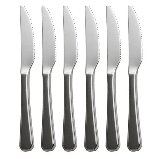 Jogo 6 Facas De Mesa Supreme 21cm Em Aço Inox Alta Qualidade Brilho E Resistência