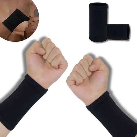 Munhequeiras de Compressão Elástica – Par Protetor de Pulso para Treino