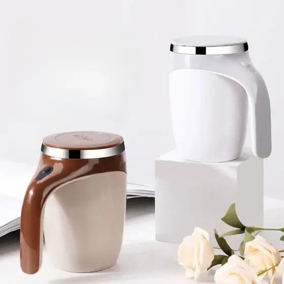 Caneca Mixer Automática de Aço Inox 380ml Recarregável USB Térmica com Tampa de Vedação