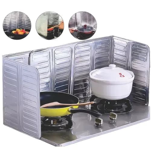 Protetor Anti Respingos Fogão Alumínio 84x32cm Dobrável Cozinha