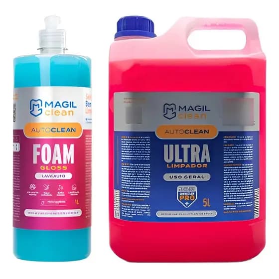 Kit Limpeza Automotiva Foam Gloss E Autoclean Magil Clean 5l