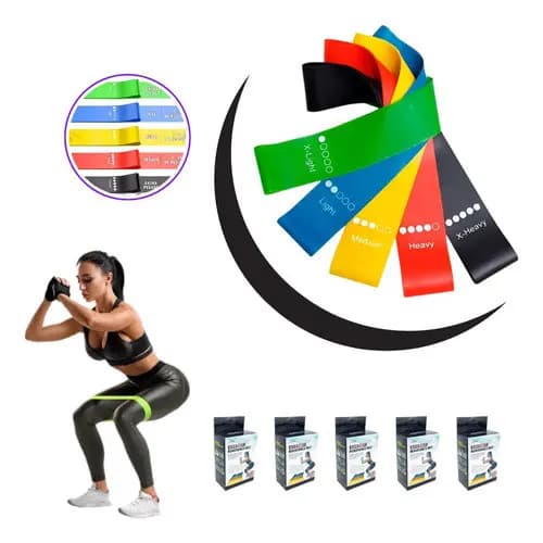 Faixa Elástica Super Mini Band Treino 5 Kits De 5 Unidades Variavel