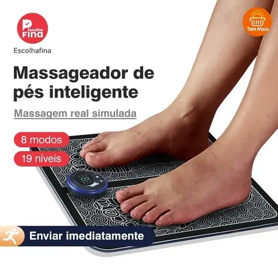 Kit Mini Massageador Elétrico Portátil Recarregável Alívio Dor Muscular Adesivo Massagem Corpo Ombro E massageador de pé