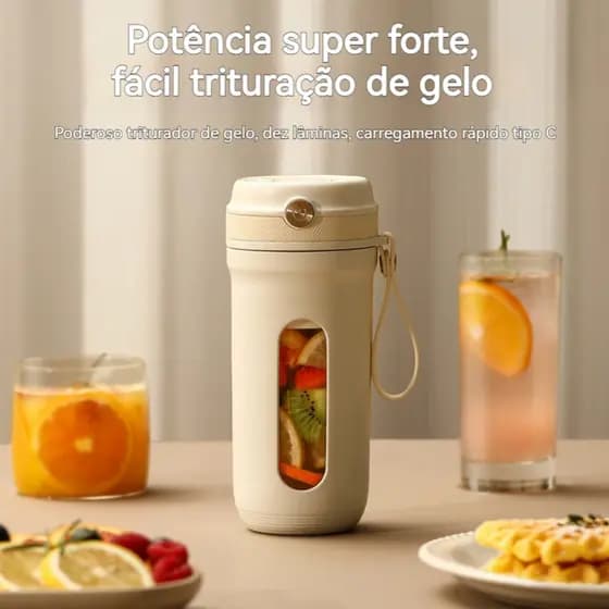 Espremedor De Frutas Elétrico Portátil Suco Limão -350 Ml