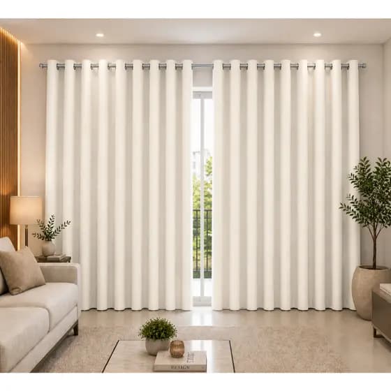 Cortina Blackout Corta Luz 100% 4m x 2,70m Largura Com Ilhós Cromado Sala, Quarto e Escritório Premium - Envio Rápido