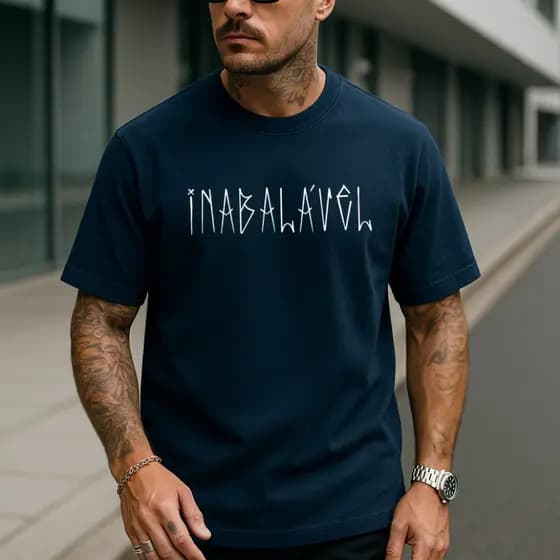 Camiseta Masculina Inabalável Estampa Camisa Streetwear Unissex Manga Curta Gola Redonda Tecido Algodão Promoção