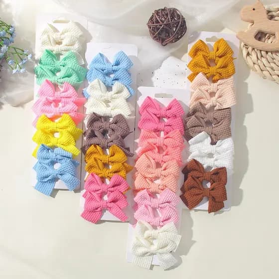 6/10 Pçs/Set Moda Nova Fita Bonito Bowknot Grampos De Cabelo Para Crianças Artesanais Bebê Meninas Acessórios