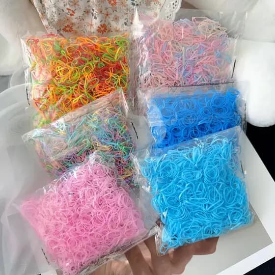500 Pçs/set Bebê Meninas Colorido Descartável Borracha Laços Bandana Rabo De Cavalo Titular Bandas Crianças Acessórios P